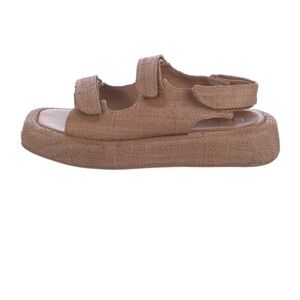 Loeffler Randall Natural Woven Platform Espadrille Sandals
